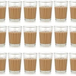 (Pack of 18) 18 Pcs Tea Chai Milk Coffee Small Glass Cups Glass Set Water/Juice Glass-15