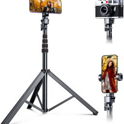 ADZOY Professional 7 Feet Strong Metal Tripod cum Selfie Stick(NP-688)& Mobile Bracket Tripod-26