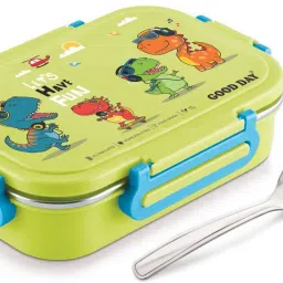 Ricco Insulated Steel Tiffin With Spoon For Kids, School 2 Containers Lunch Box-13