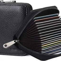 Men & Women Trendy Black Artificial Leather RFID Card Holder-image-45