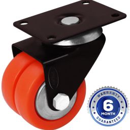 Dubble Wheel Puff Castor 360 Degree Double Castor Wheel 2 Inch with 50 mm Top Plate for Office Chair Wheels, Shopping Trolley, Furniture Equipment Swivel Furniture Caster-picture-14