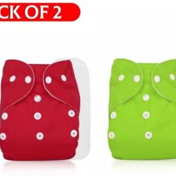 Newborn Baby Reusable Pack of 2 Cloth Diapers With 5 Layer 2 Insert Pads, CD139 - S - M-image-89