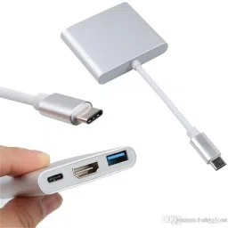 microware Type-c To Hdmi 3 In 1 Adapter Hdmi USB 3.0 Type C Type C to HDMI 3 in 1 Adapter USB Hub image 5