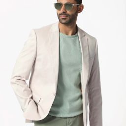 Men Solid Single Breasted Casual Blazer-image-11