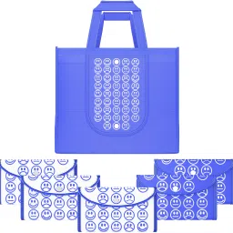 Pack of 6 Smile Foldable Unisex Shopping Bags | Dark Blue & White Blue-image-15