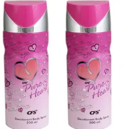 Pure Heart Pink Deodorant Body Spray 200ML Each (Pack of 2) Deodorant Spray - For Women-image-1