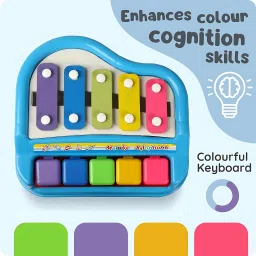 acarya 2 in 1 Piano & Xylophone, 5 Multicolored Key image 4