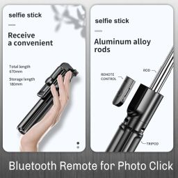 Sharp beak R1-L 360° Rotational Head, Hidden Tripod Stand Photography Bluetooth Selfie Stick image 2