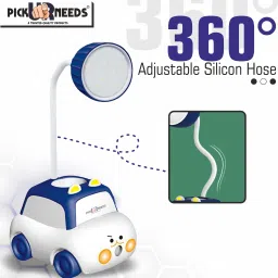 make ur wish Rechargeable 360° Foldable Toy Car Design Kids Table Lamp With Pencil Sharpner 3 hrs Flood Lamp Emergency Light image 3