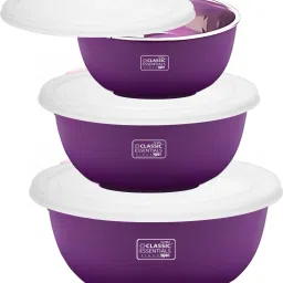 Stainless Steel Storage Bowl Microwave Safe Mixing Bowl Set Of 3 Purple (500ml, 750ml,1250ml),-5