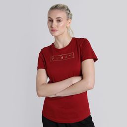puma Women Printed Crew Neck Cotton Blend Red T-Shirt-picture-32
