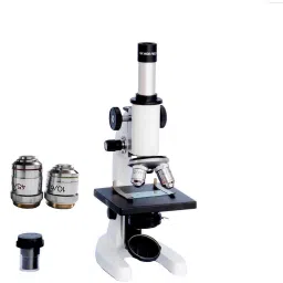 Medical Microscope With 50 Blank Slides And Cover Slips (Contains 10x,45x And 100x Oil Immersion Objectice, 10x And 15x Wf Eye-Piece) (White) Microscope Slide Box-15