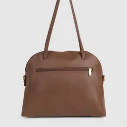 Baggit Brown Solid Regular Structured Shoulder Bag with Minimal Applique Detail image 4