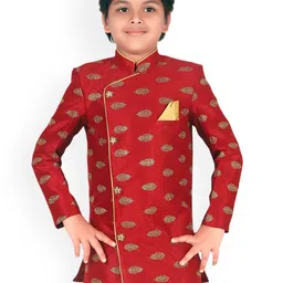 ahhaaaa Boys Self Design Sherwani-23