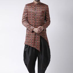 Hangup Men Red Printed Sherwani Set-picture-34