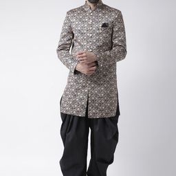 Hangup Men Blue Printed Sherwani-image-82