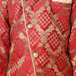 KID1 Boys Self-Design Jaquard Sherwani Set image 3