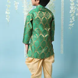 KID1 Boys Self-Design Jaquard Sherwani Set image 4