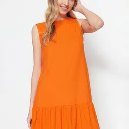 Trendyol Women Round Neck Drop-Waist Mini Dress-image-64