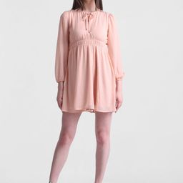 ONLY Onlcula Ls Tie-Up Neck Puff Sleeve Fit & Flare Mini Dress-image-50