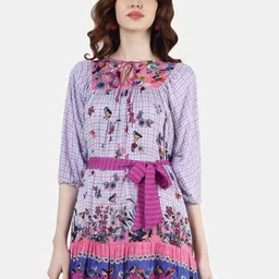 Sukshat Floral Printed Fit & Flare Mini Dress-image-98