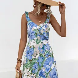 StyleCast x Revolte Floral Printed Ruffled Fit & Flare Mini Dress-image-94