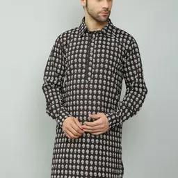 Spring Soul Ethnic Motifs Printed Shirt Collar Cotton Kurta-image-77