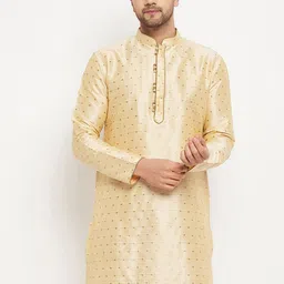 VASTRAMAY Men Woven Design Jacquard Kurta-image-78