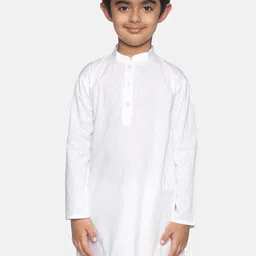 Sethukrishna Boys White Solid Pure Cotton Kurta-24