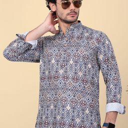 KRAFT INDIA Men Yoke Design Pathani Kurta-image-88