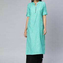 Swishchick Women Striped Mirror Work Pathani Kurta-image-35