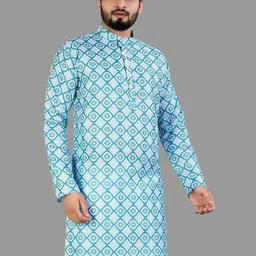 CELLUX Geometric Checked Long Sleeves Kurta-7