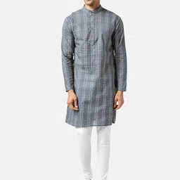 indus route by Pantaloons Printed Mandarin Collar Pure Cotton Straight Kurta-image-24
