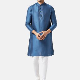 indus route by Pantaloons Embroidered Mandarin Collar Thread Work Straight Kurta-picture-21
