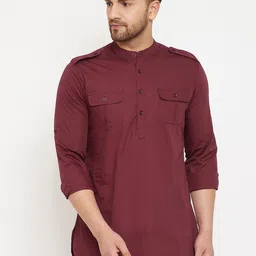 Hypernation Men Cotton Pathani Kurta-picture-31