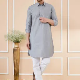 See Designs Shirt Collar Cotton Pathani Kurta-picture-16