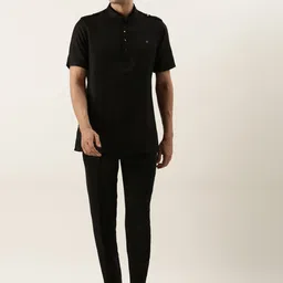 TheEthnic.Co Mandarin Collar Short Sleeves Pathani Kurta-picture-56