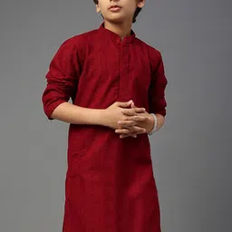 YK Boys Ethnic Motif Chikankari Embroidered Straight Kurta-24