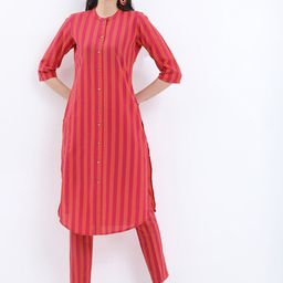 Vishudh Striped Mandarin Collar Cotton Kurta-picture-23
