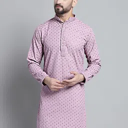 Jompers Floral Embroidered Sequin Details Straight Pure Cotton Kurta-picture-21
