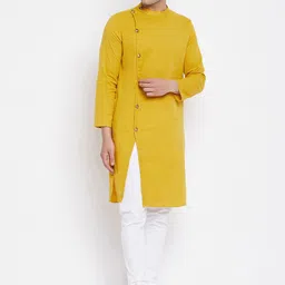 even Men Yellow Thread Work Pathani Kurta-picture-20