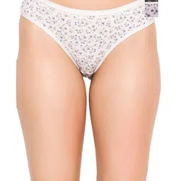 Clovia White & Black Pack Of 3 Floral Printed Low-Rise Bikini Briefs-image-59