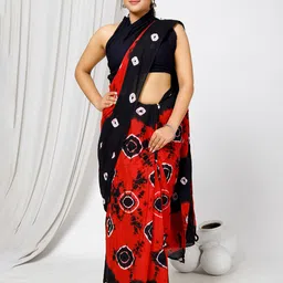 NIKHILAM Pure Cotton Bandhani Saree-image-20
