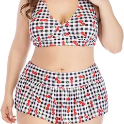 LULU & SKY Checked Sleeveless Plus Size Bikini Set-21