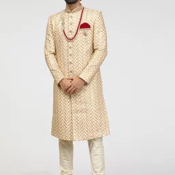Manyavar Self-Design Art Silk Traditional Sherwani Set-picture-26