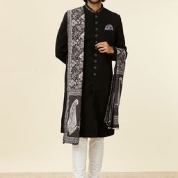 Twamev Embroidered Cotton Sherwani Set-image-41