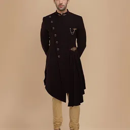 Manyavar Self-Design Indo-Western Sherwani Set-image-7