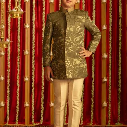 VASTRAMAY Boys Self-Design Sherwani-picture-19
