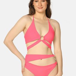 PRETTYBOLD Halter Neck Bikini Swimwear Set-34