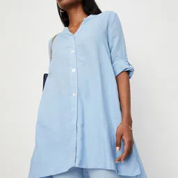 max Viscose Rayon Mandarin Collar Tunic-picture-34